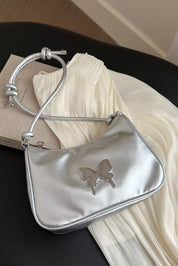 Butterfly PU Leather Knotted Strap Shoulder Bag