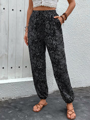 Perfee Printed High Waist Pants