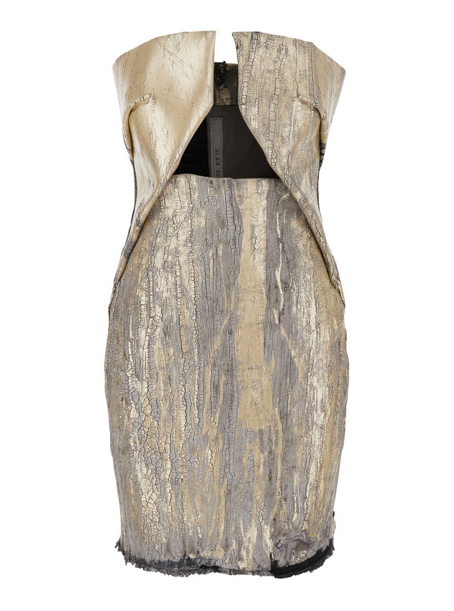 'Prong' Metallic Dress With Cut-Out Detail And Distressed Effect In Cotton Blend Woman