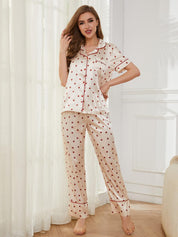 Contrast Piping Pocketed Top and Pants Lounge Set