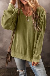 Round Neck Dropped Shoulder Sweatshirt