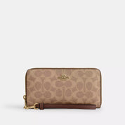 Coach Outlet Long Zip Around Wallet In Signature Canvas