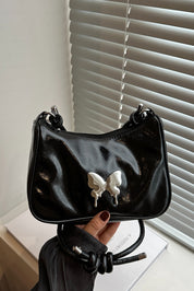 Butterfly PU Leather Knotted Strap Shoulder Bag