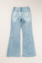 High Waist Bootcut Jeans with Pockets