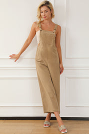 Pocketed Wide Leg Overall