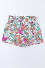 Floral Elastic Waist Shorts