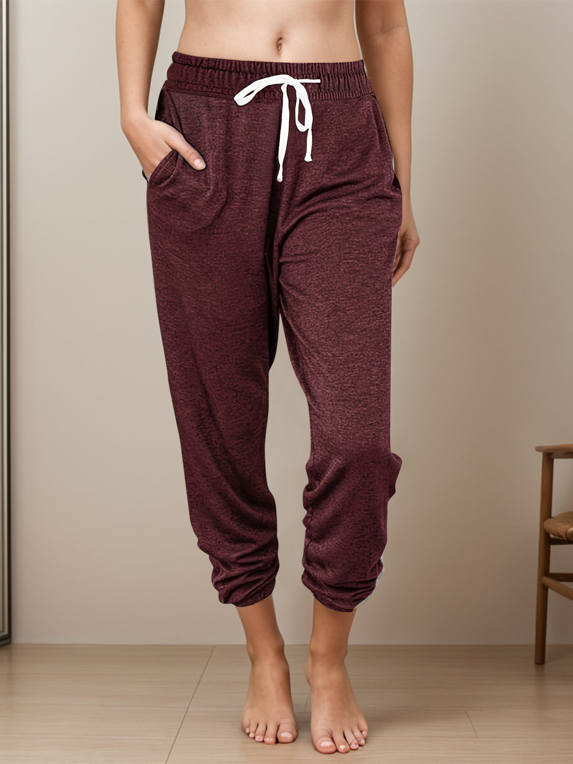 Full Size Drawstring Elastic Waist Joggers with Pockets