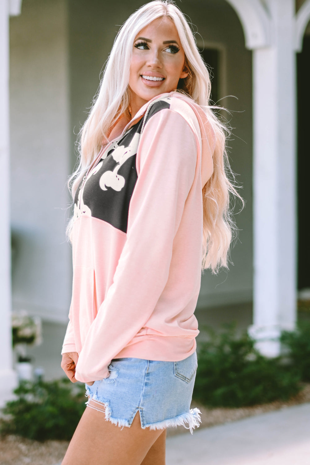 Half-Zip Long Sleeve Hoodie