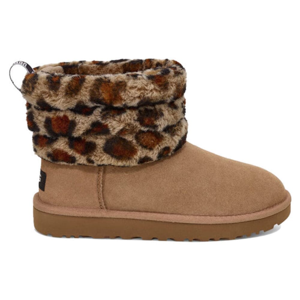 UGG Fluff Mini Quilted Leopard Leopard Brown  W-1105358-AMP Women's