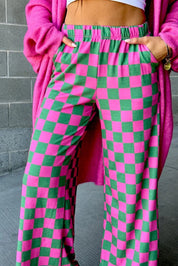 Checkered Wide Leg Pants