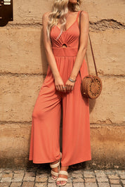 Smocked Spaghetti Strap Wide Leg Jumpsuit