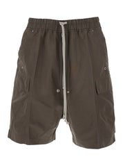 'Cargobela' Grey Shorts With Elastic Waist With Drawstring And Patch Cargo Pockets In Cotton Man