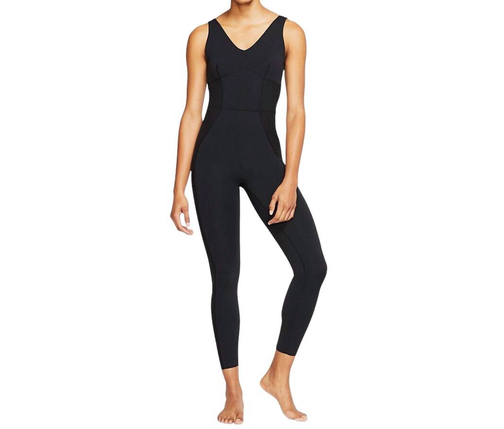 Yoga Luxe Infinalon Jumpsuit In Black