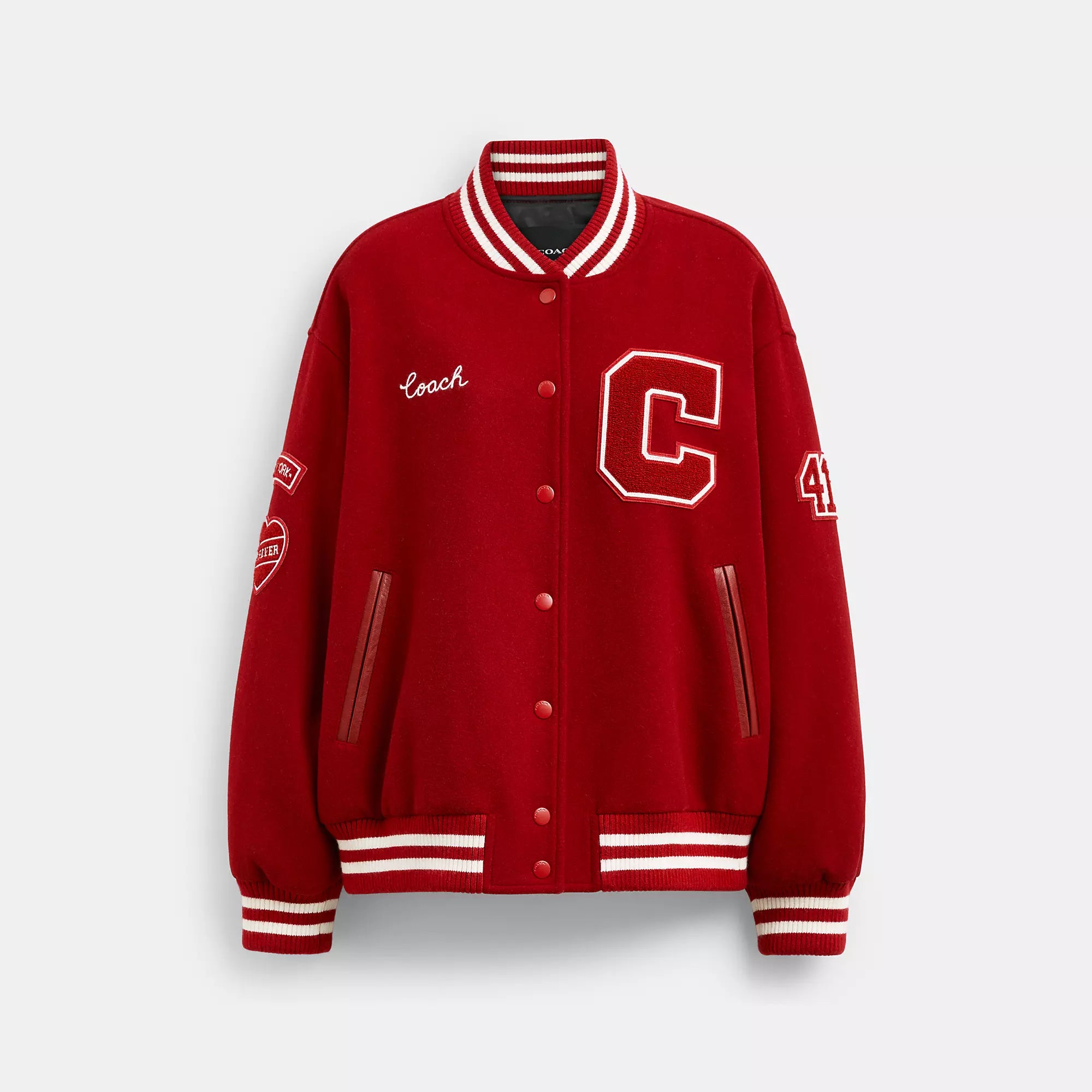 Coach Outlet Wool Varsity Jacket With Patches