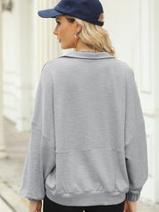 Half-Zip Collared Sweatshirt