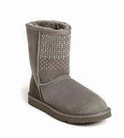 Women's Classic Short Bling Boots In Grey