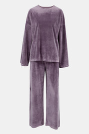 Buttery-Soft Round Neck Long Sleeve Top and Drawstring Pants Set