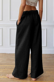 Drawstring Wide Leg Active Pants