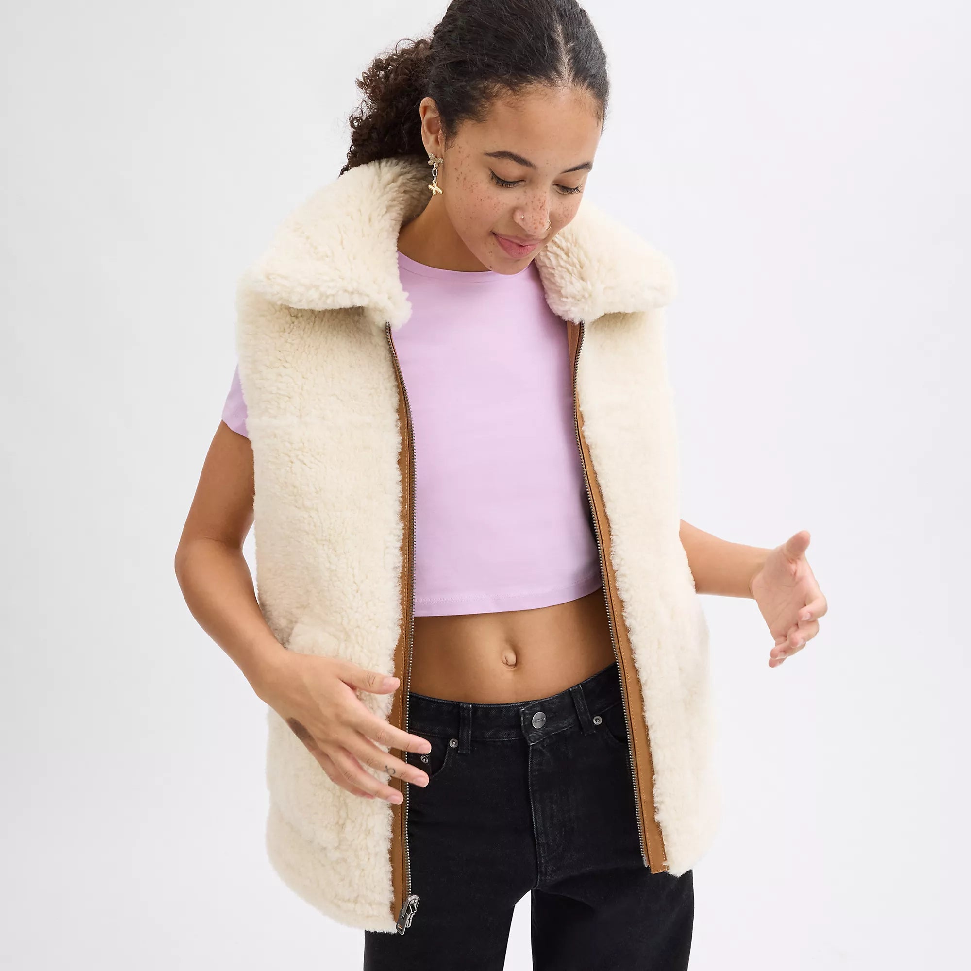 Coach Outlet Reversible Shearling Vest