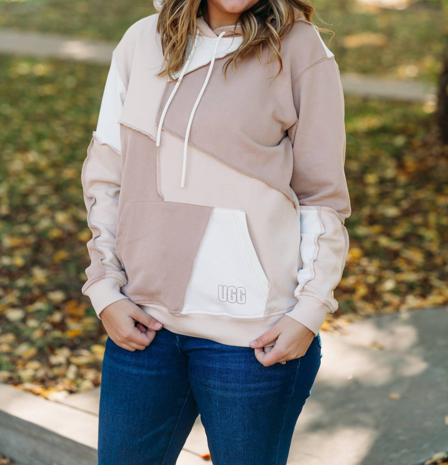 Raini Piecework Hoodie In Sand Multi