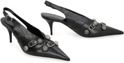 Balenciaga Cagole Leather Slingback Pumps