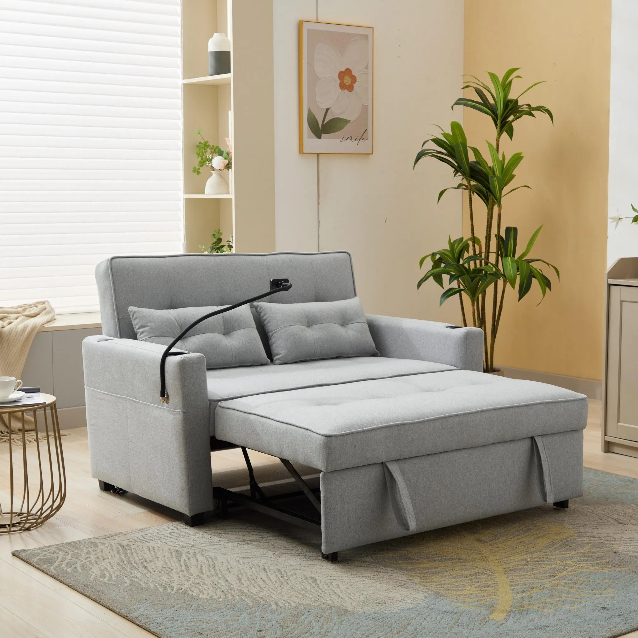 3-in-1 Convertible Sleeper Sofa Bed Loveseat S3L