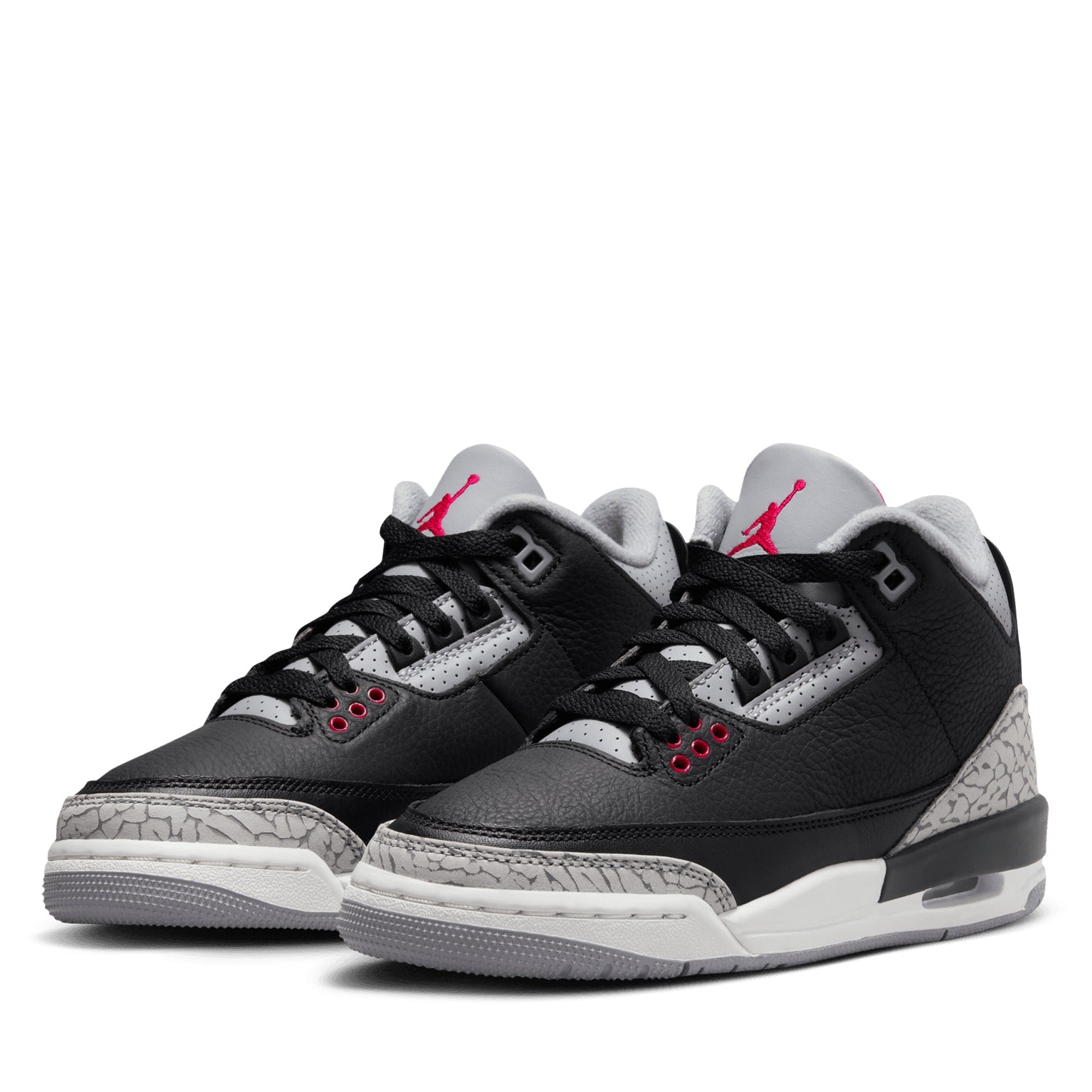 Air Jordan 3 Retro 'Black Cement' (GS) - Black/Fire Red