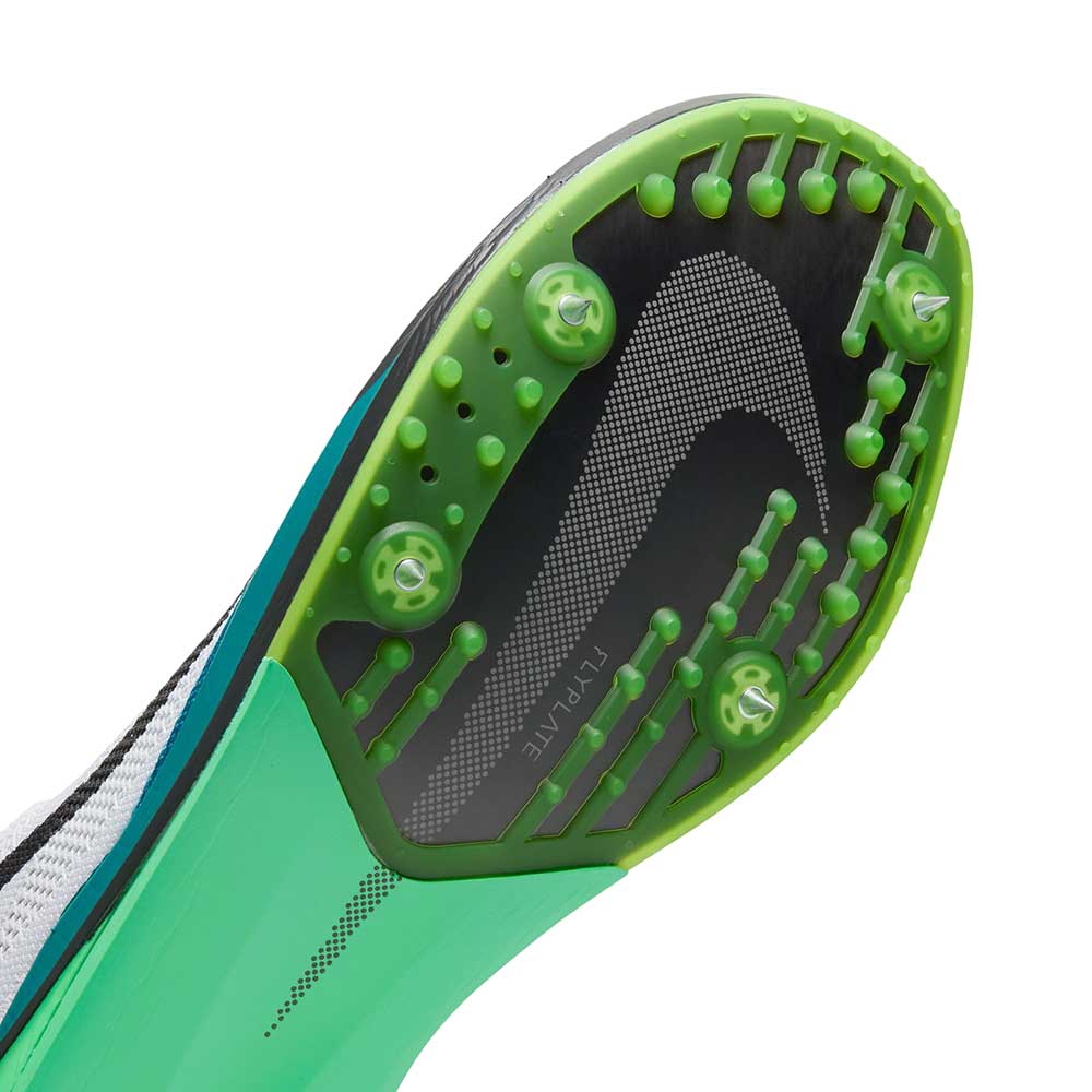 Nike Dragonfly 2 Elite Track Spike - White/Black/Bright Spruce/Vapor Green - Regular (D)