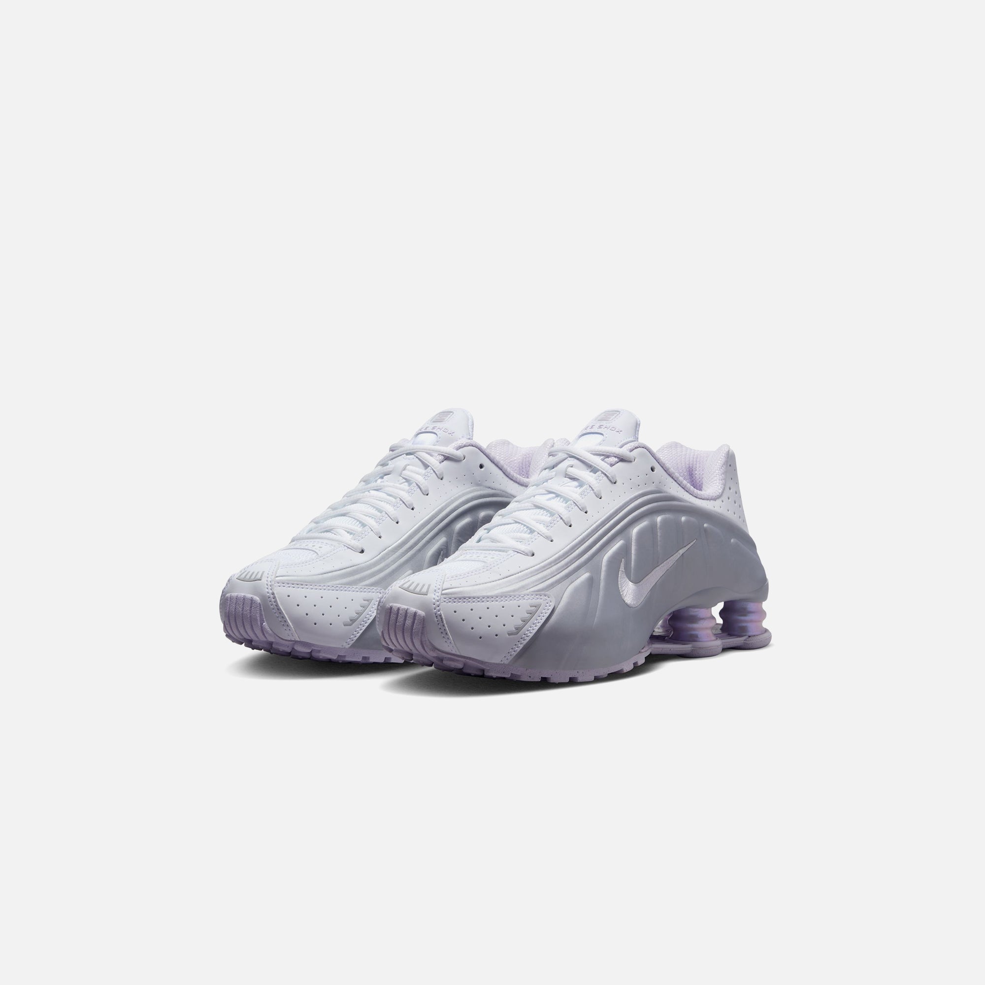 Nike WMNS Shox R4 - White / Metallic Platinum / Platinum Tint / Barely Grape