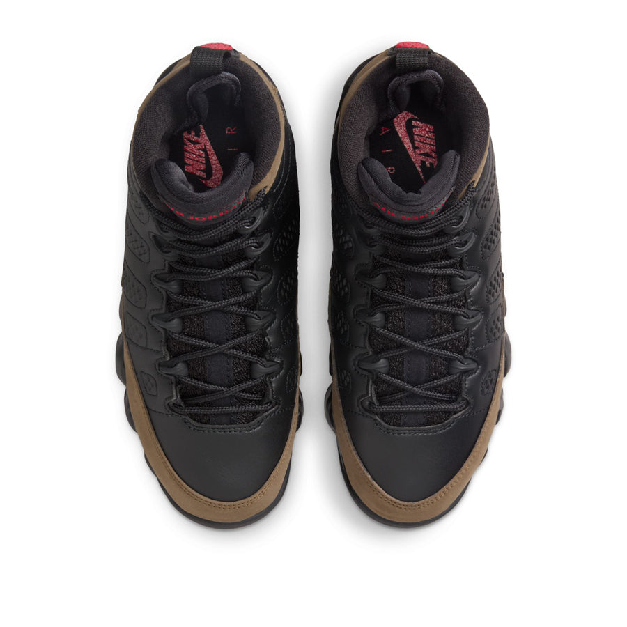 Air Jordan 9 Retro 'Olive' (GS) - Black/True Red