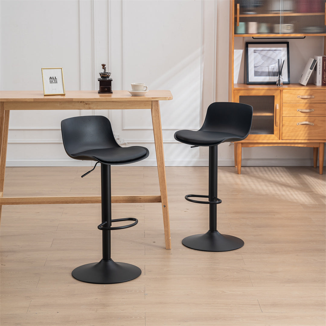 YOUNIKE Bar Stools Modern PU Leather Adjustable Swivel Stools