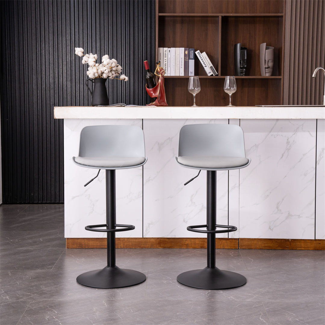 YOUNIKE Bar Stools Modern PU Leather Adjustable Swivel Stools