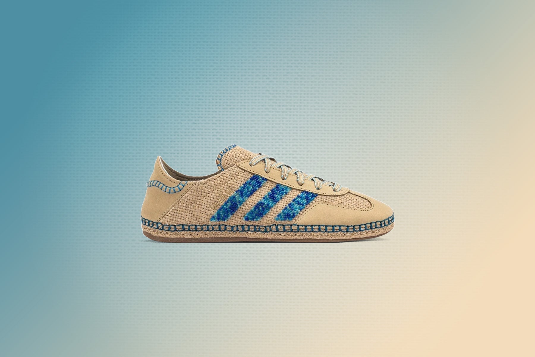 Adidas Originals x Clot Gazelle by EC - Linen Khaki/Light Blue/Blue Bird