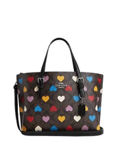 Coach Mollie Tote 25 In Signature Canvas With Heart Print