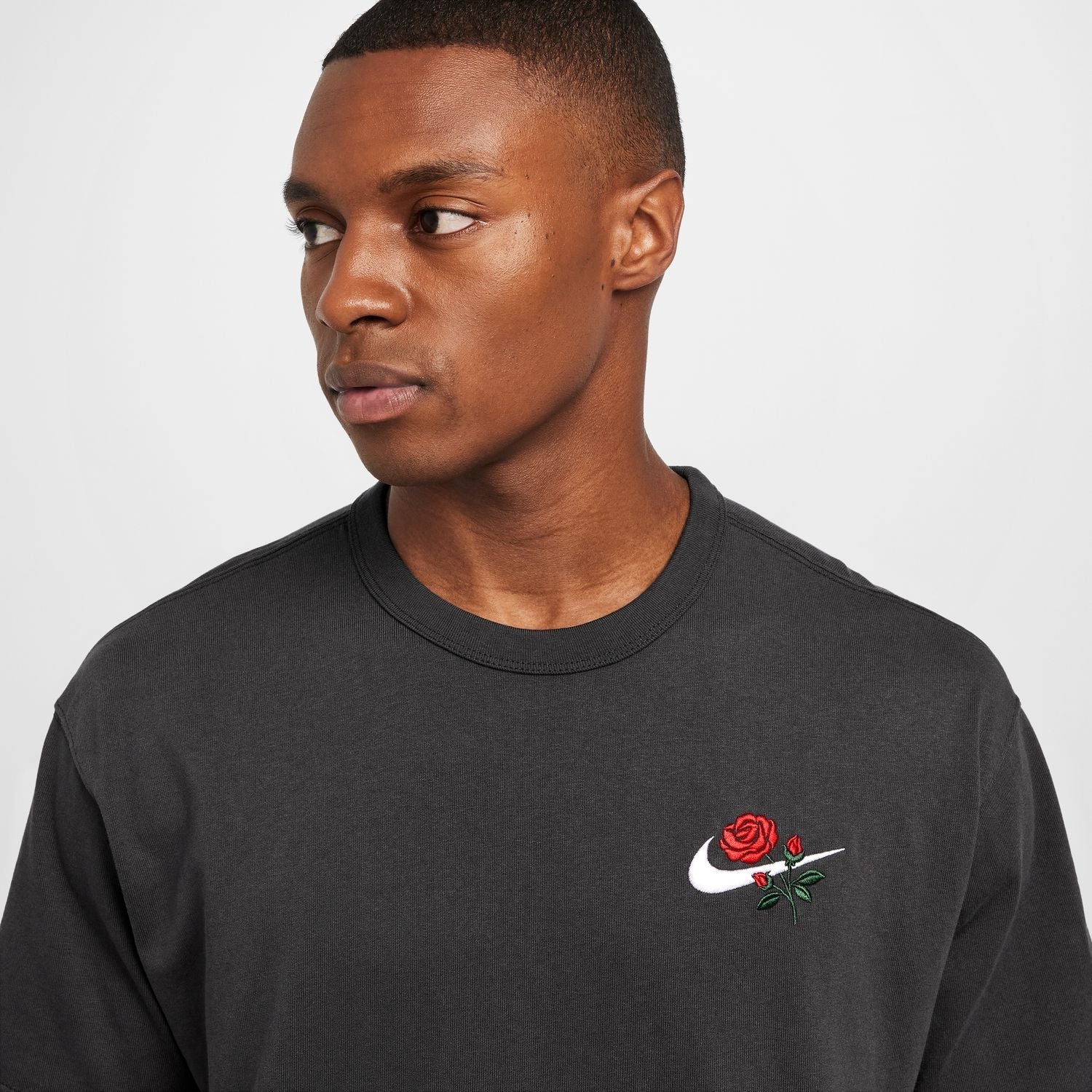 Rose Embroidered Heavyweight Tee - Mens