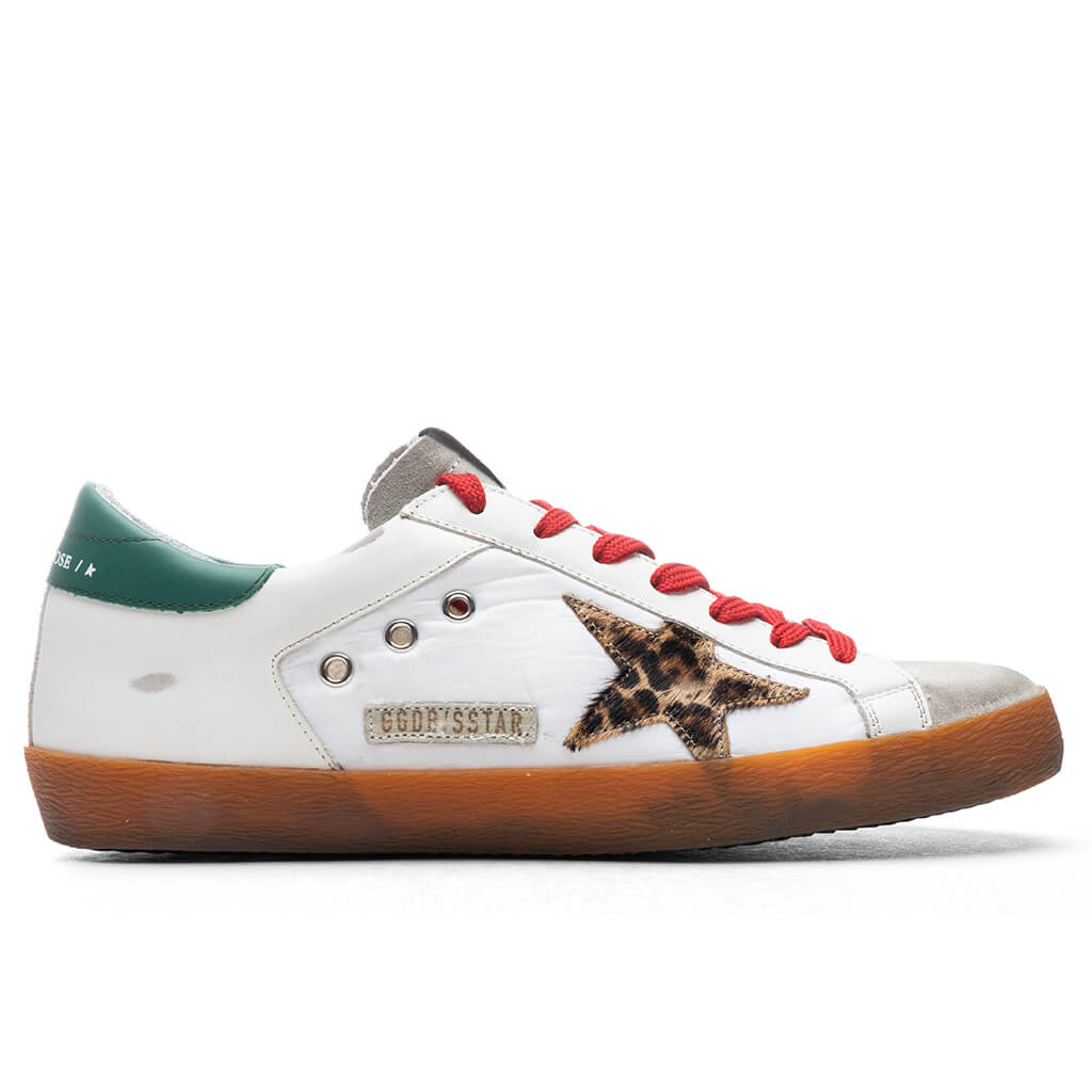 Super-Star Sneakers - White/Beige Brown Leopard/Green