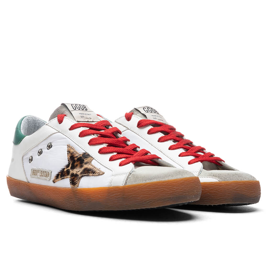 Super-Star Sneakers - White/Beige Brown Leopard/Green