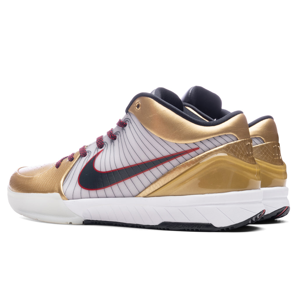 Kobe 4 Protro 'Gold Medal' - White/Dark Obsidian/Varsity Red