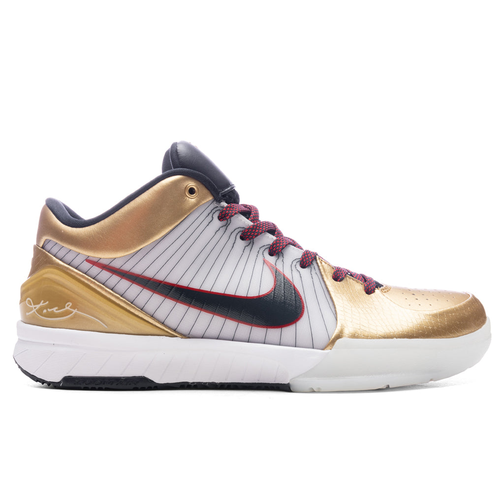 Kobe 4 Protro 'Gold Medal' - White/Dark Obsidian/Varsity Red