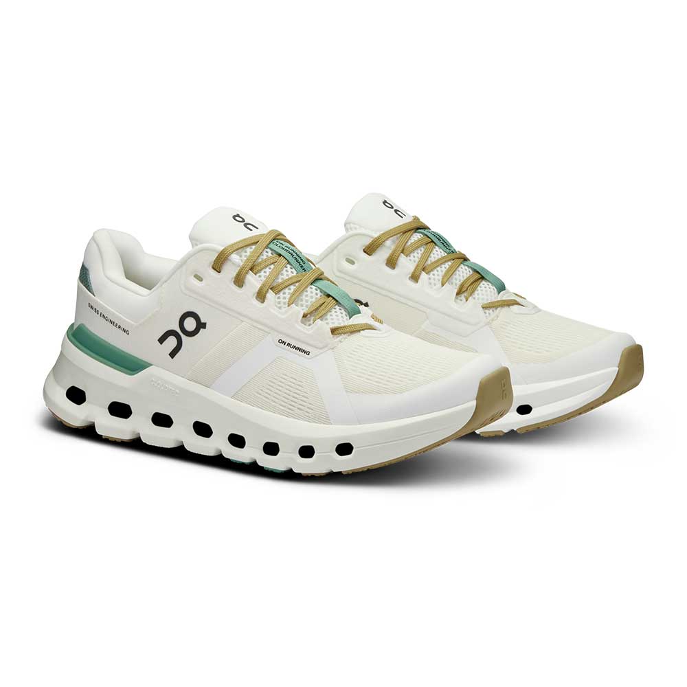 Women's Cloudrunner 2 Running Shoe - Undyed/Green - Regular (B)