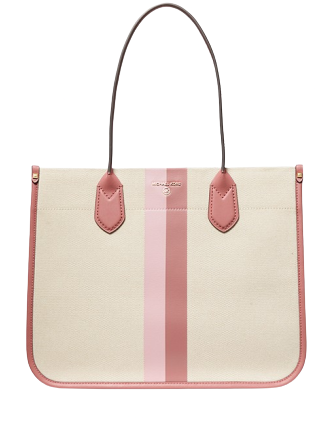 Michael Michael Kors Heidi Large Stripe Canvas Tote Bag