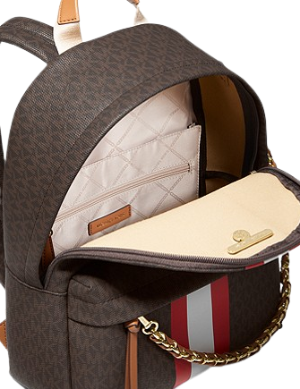 Michael Michael Kors Slater Medium Signature Logo Stripe Backpack