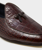 Todd Snyder x Rubinacci Belgian Loafer in Burgundy Croc