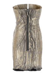 'Prong' Metallic Dress With Cut-Out Detail And Distressed Effect In Cotton Blend Woman