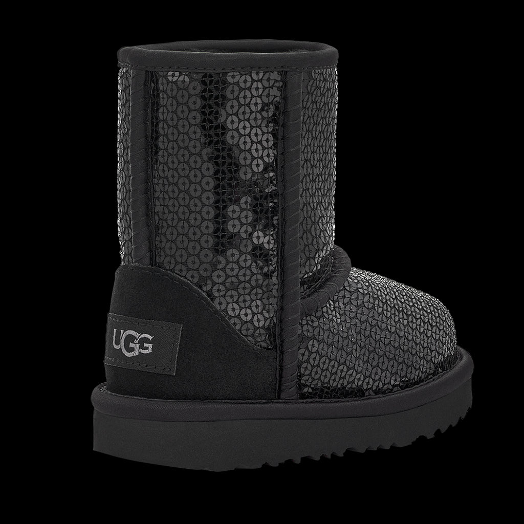 Black Classic Sequin Toddler Winter Boots