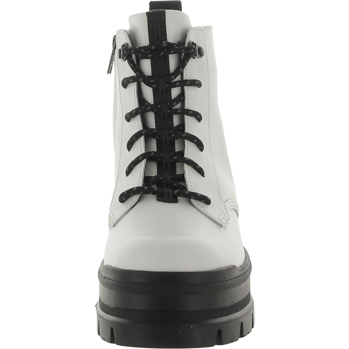 Sidnee Womens Leather Combat & Lace-Up Boots