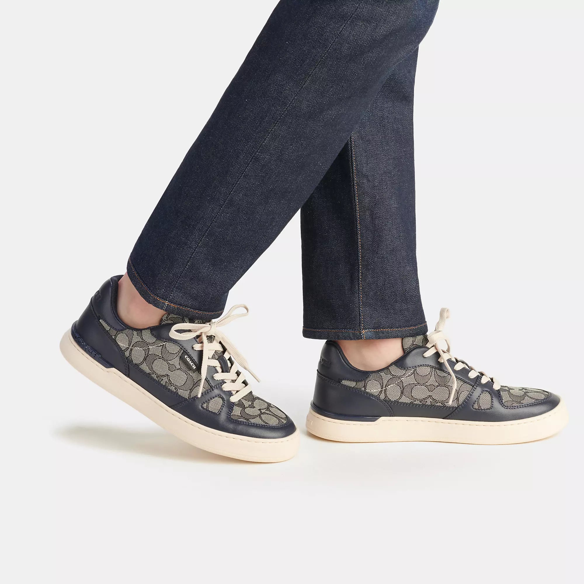 Coach Outlet Clip Court Sneaker In Signature Jacquard