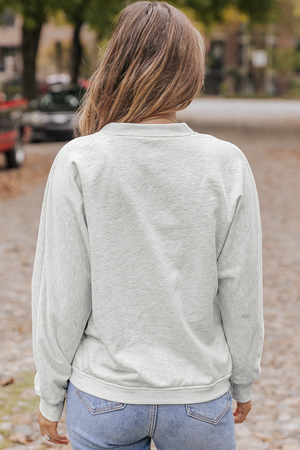 Surplice Long Sleeve Sweatshirt with Pocket