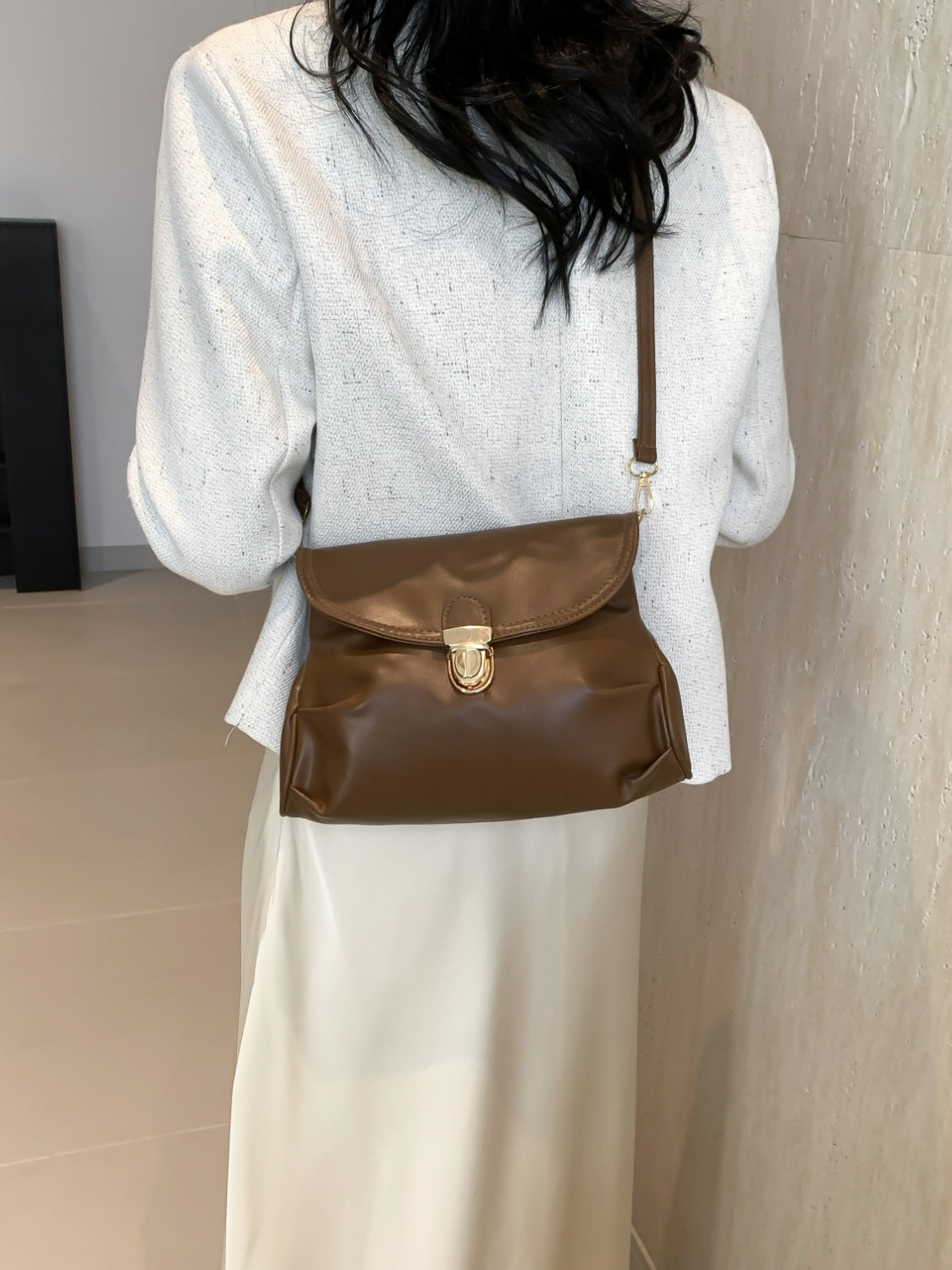 PU Leather Adjustable Strap Crossbody Bag