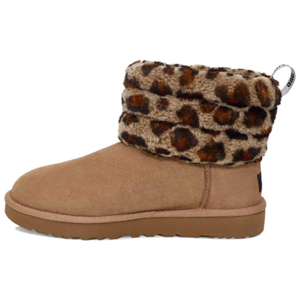 UGG Fluff Mini Quilted Leopard Leopard Brown  W-1105358-AMP Women's